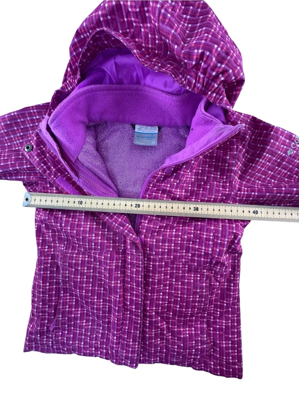 Columbia Girls' Pink & Purple interchange Hooded Snow Jacket